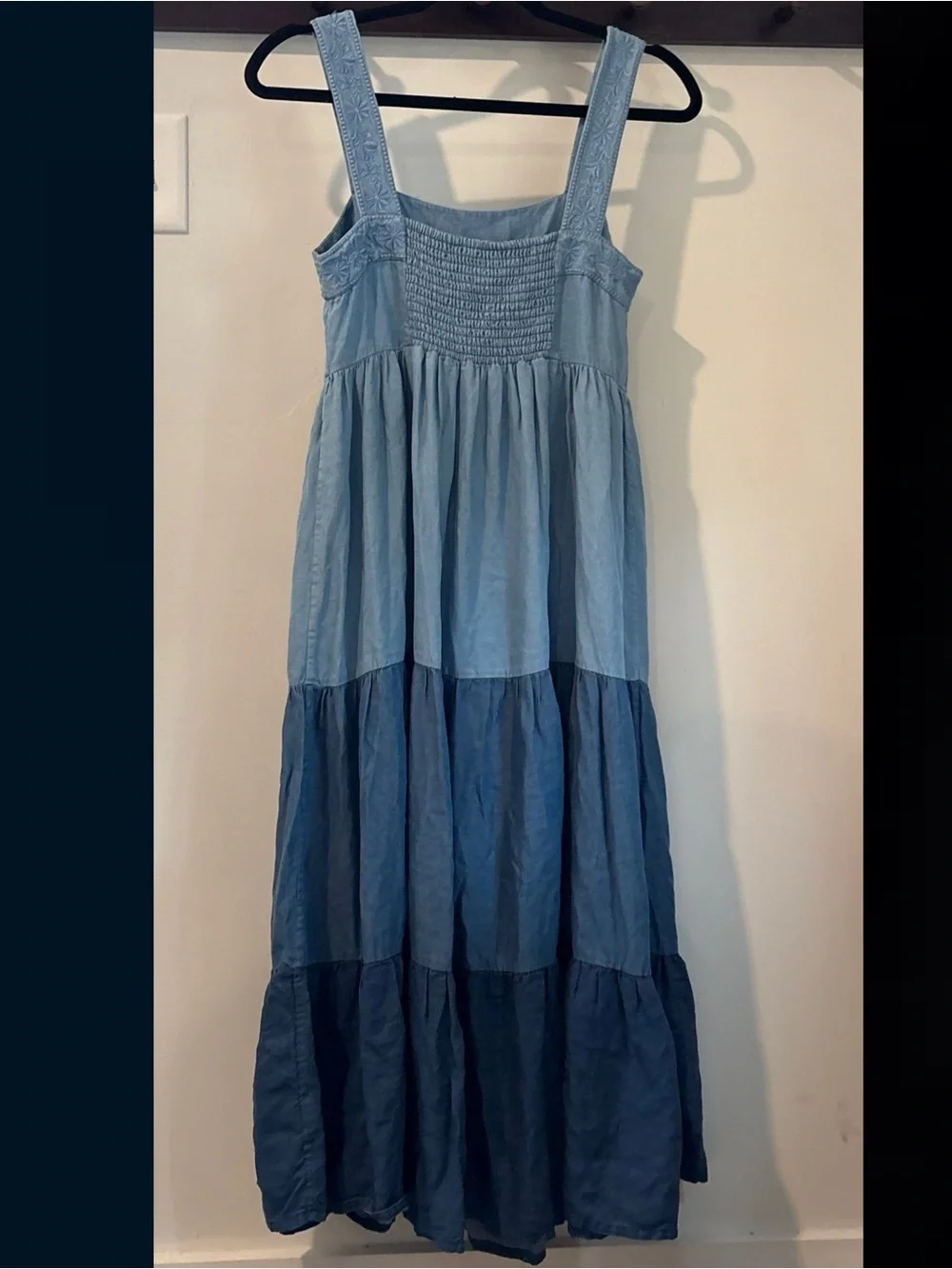 Kate Spade Broome Street Chambray Colorblock Midi Dress Blue Small